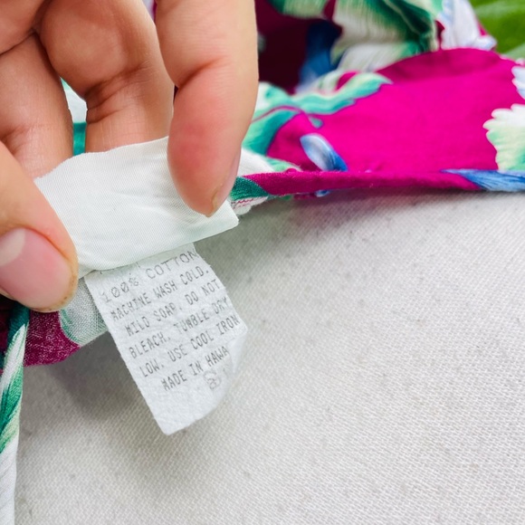 Jade Fashions Hawaiian Tropical Hibiscus Floral Fuchsia Midi MuuMuu Dress - Picture 8 of 8